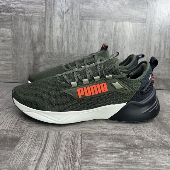 Puma Retaliate 3 Men's size 10.5 Olive Green Running Shoes - Picture 2 of 8